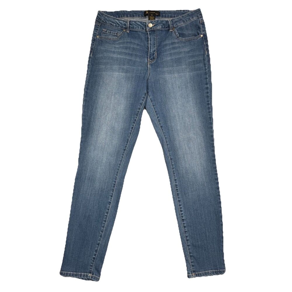 Catherine Malandrino Skinny Jeans Womens 14 Blue Denim Stretch Measure 32 x 27.5
